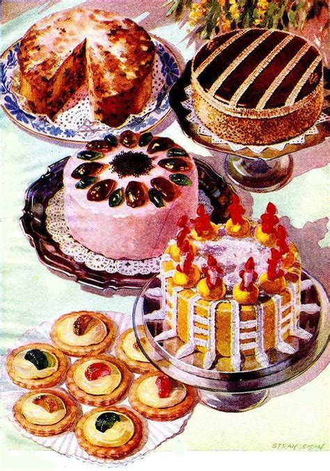 Untitled Dessert Illustration Vintage Dessert Food