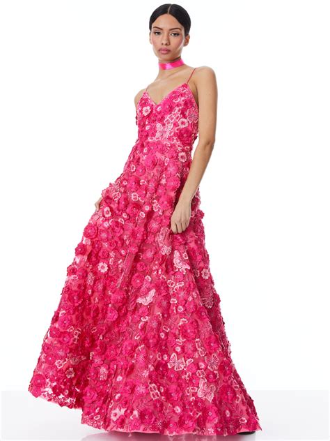 Domenica Embellished Ball Gown In Candy Multi Alice And Olivia