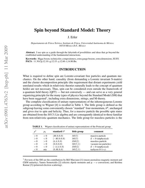 Pdf Spin Beyond Standard Model Theory