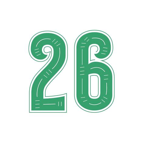 Premium Vector Number 26 Lettering Design With Color