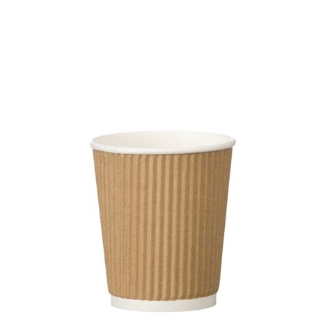 8oz KRAFT TRIPLE WALL RIPPLE HOT CUP 1x500 Nivek Catering Supplies Ltd