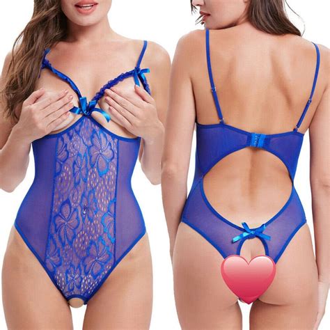 Crotchless Lingerie Lace Cupless Bodysuit Open Cup Teddy Etsy