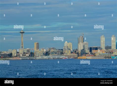 The Downtown Seattle Waterfront And Skyline On Elliott Bay In King