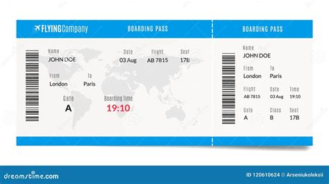 Airplane Boarding Pass Design Plane Travel Ticket Illustration Air