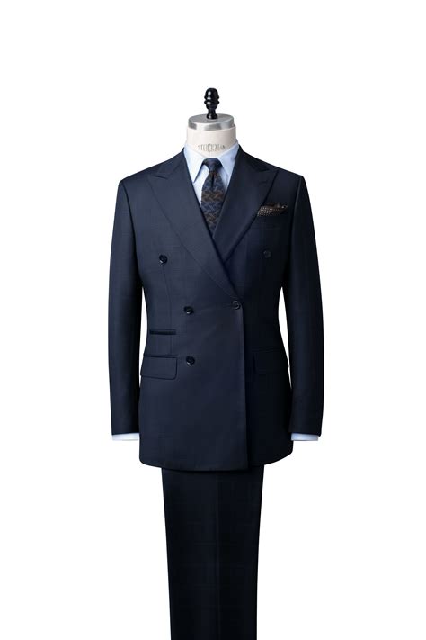 Dormeuil Navy Windowpane Suit by Knot Standard