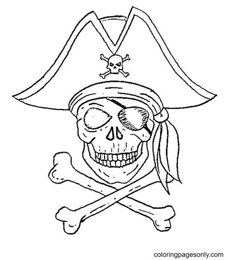 Pirate Skeleton Coloring Page