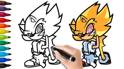 How To Draw Fleetway Super Sonic Friday Night Funkin Fnf Mod Vs Sonic