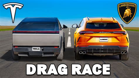 Drag Race Tesla Cybertruck Vs Lamborghini Urus Carwow