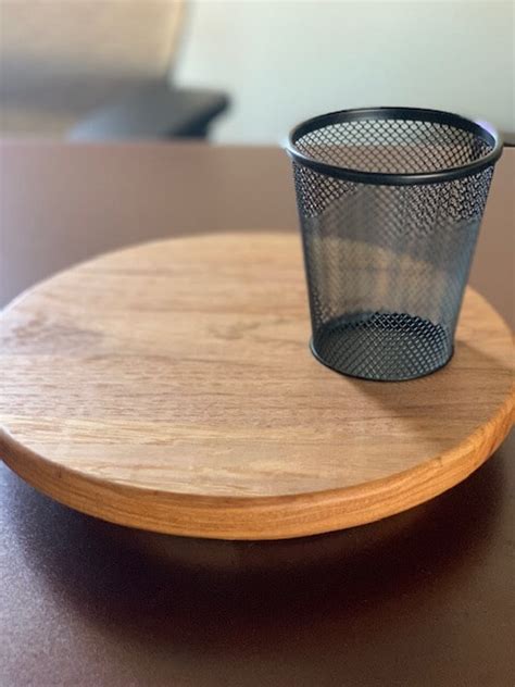 What an excellent idea to create this not your mother's lazy susan cabinet. in kitchen area! lazy susan desk cubicle organizer greencleandesigns.com ...