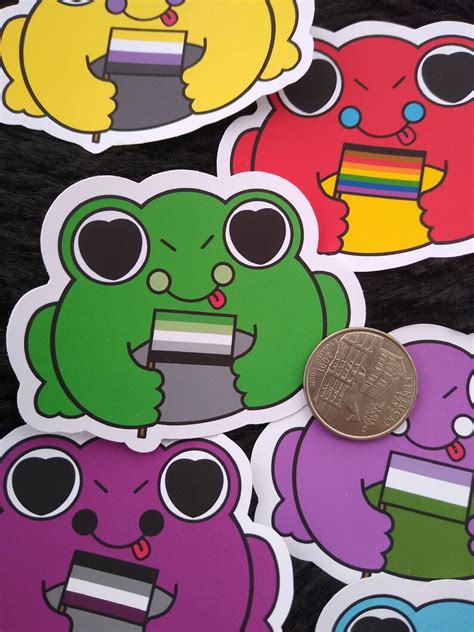queer pride lgbtq flag frog sticker bundle etsy