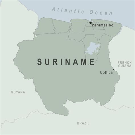 It is bordered by the atlantic ocean to the north, french guiana to the east, guyana to the west, and brazil to the south. Suriname - Traveler view | Travelers' Health | CDC