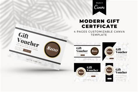 Modern Gift Certificate Canva Template