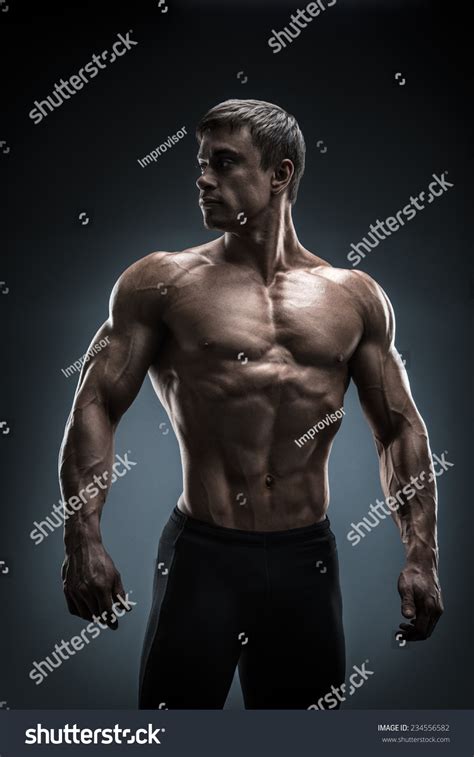 Stunning Muscular Young Men Bodybuilder Posing Stock Photo Edit Now