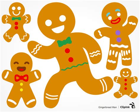 Gingerbread man svg, Christmas svg | svg, png, eps, dxf, pdf | ClipInk