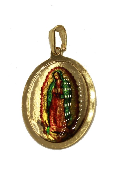 Virgen De Guadalupe Pendant 18k Gold Plated With 18 Inch Chain