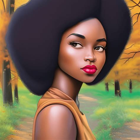 Gorgeous Dark Skin Disney Girl With Afro · Creative Fabrica