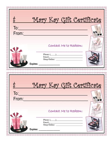 Free Printable Mary Kay T Certificates