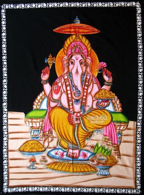 Items Similar To Hindu Elephant God Deity Ganesha Ganesh Sequin Wall