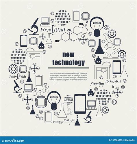 New Technologies Collage Stock Vector Illustration Of Modern 157386393