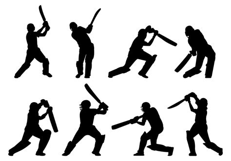 Silhouette Des Joueurs De Cricket 127195 Art Vectoriel Chez Vecteezy