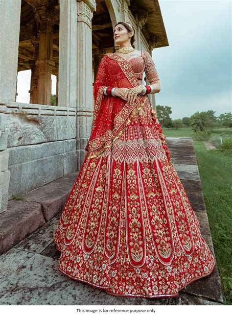 Buy Bollywood Model Red Silk Wedding Lehenga Choli In Uk Usa And Canada