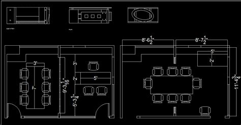 Simple Small Office Interior Design With Furnitures Download Autocad