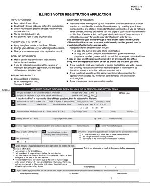 Maybe you would like to learn more about one of these? Illinois Form Voter Registration - Fill Online, Printable, Fillable, Blank | PDFfiller