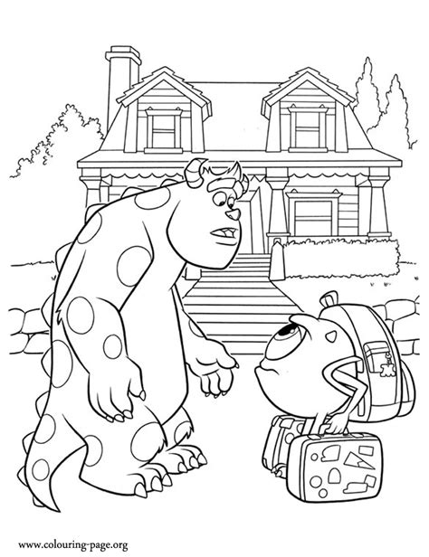 Monsters University Mike Meets Sulley Coloring Page