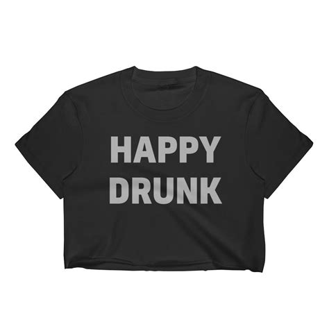 Happy Drunk Crop Top Tee Whiskey Riff Shop