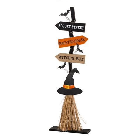 Jetlink Crafts 42h Lighted Wooden Witchs Broom Porch Decor And Reviews