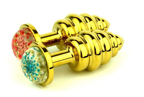 Top Quality Gold Plated Crystal Jewelry Metal Thread Anal Sex Toys Anal Plug Butt Plug Adult