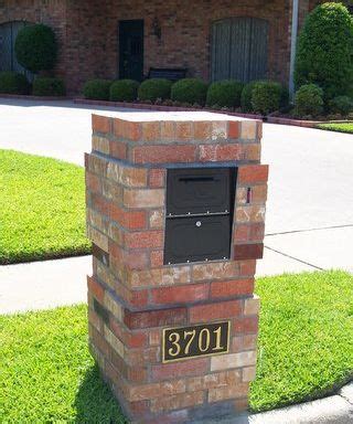 Installing a number plate with vinyl number on top of mailbox. Brick MailBox Street Number Options - Brick Doctor