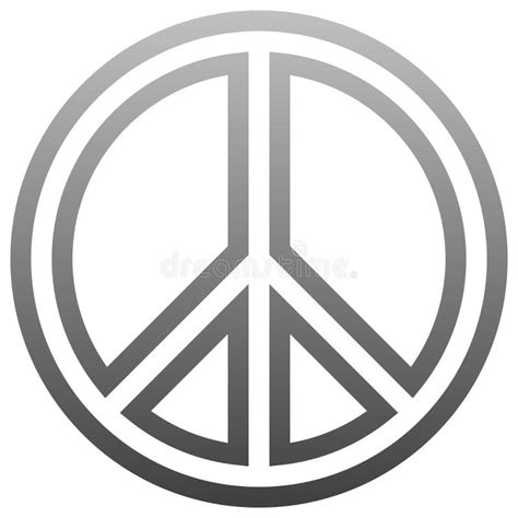 Peace Symbol Icon Medium Gray Simple Outlined Gradient Isolated