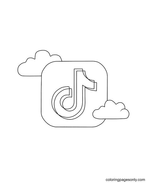 Cute Tiktok Logo Coloring Page Free Printable Coloring Pages