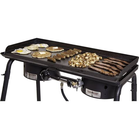 griddle burner stove flat iron cast camp chef steel grill camping covers gas burners cooking deluxe outdoor stainless accessories barbecue