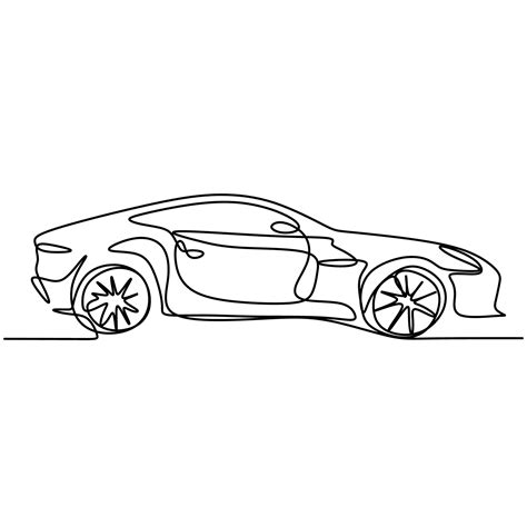 One Single Line Drawing Of Sport Car Racing And Rallying Luxury Sporty