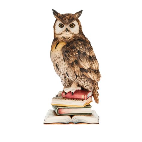Owl On Books Woodcarvings Val Gardena
