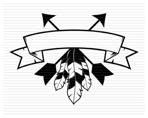 Arrow Banner Svg Indian Native American Tribal Apache Sioux Tomahawk