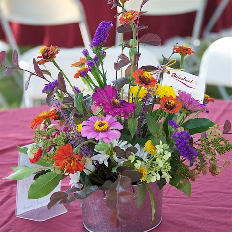 Beautiful Wildflowers Used For The Centerpieces At The Downtown Concert