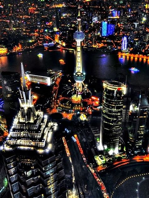 Pearl And Pudong Shanghai Night View Hd Phone Wallpaper Pxfuel