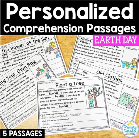 Earth Day Passages Personalized Comprehension Practice