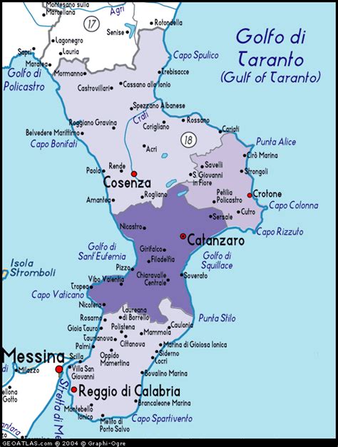 Map Of Calabria Map Calabria Italy Italy Atlas
