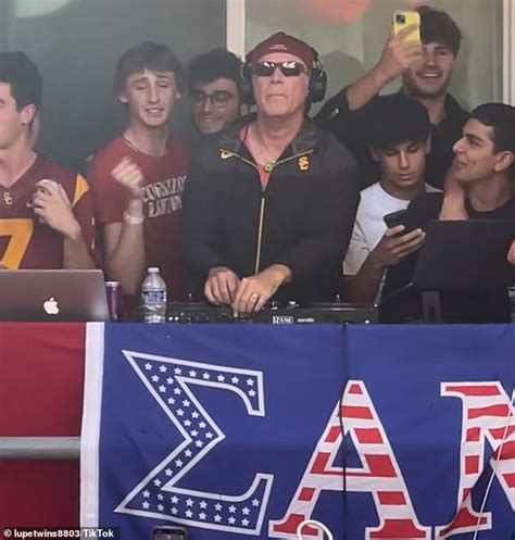will ferrell spotted djing at frat party at the university of southern california where son