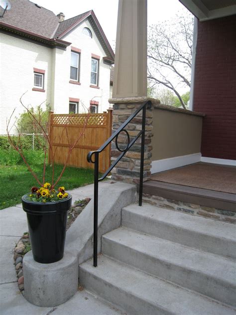 How to anchor a steel handrail to concrete steps. Outdoor Stair Railing Ideas | Outdoor stair railing ...
