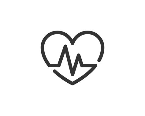 Heart Health Care Vector Icon Cardio Medicine Symbol Cardiology
