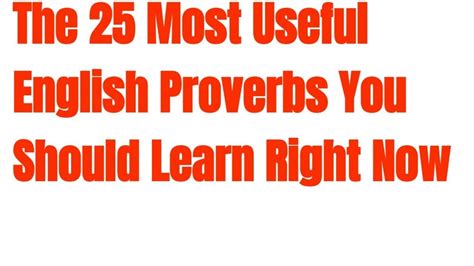 The Most Useful English Proverbs You Should Learn Right Now English