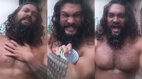 Jason Momoa Rubs His Naked Chest With Hand Sanitizer Tuna Water