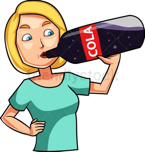 Woman Drinking A Cola Drink Cartoon Vector Clipart Friendlystock