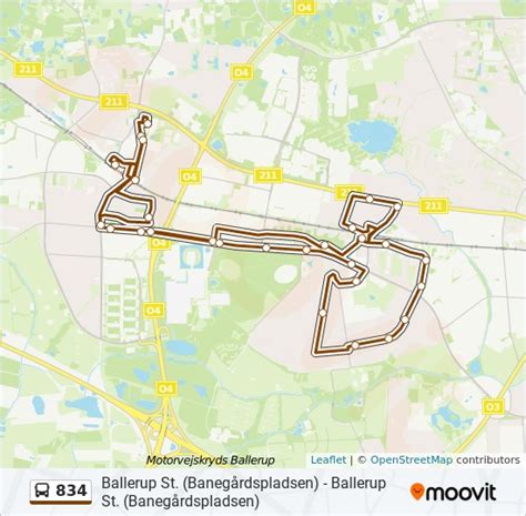 834 Route Schedules Stops And Maps Ballerup St Banegårdspladsen