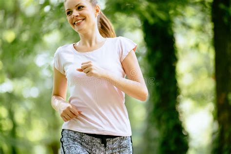beautiful female jogger in nature stock image image of jogger girl 73625343